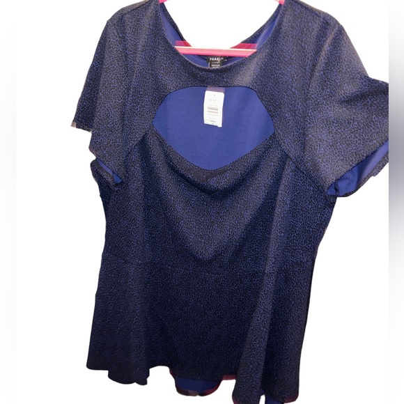 NWT Torrid Midnight Blue Leopard Print Blouse, 4X - Picture 1 of 6